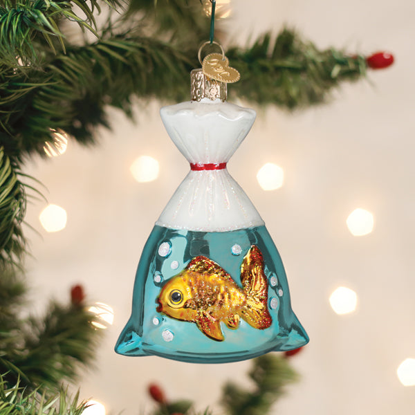 Old World Christmas: Goldfish In A Bag Christmas Ornament