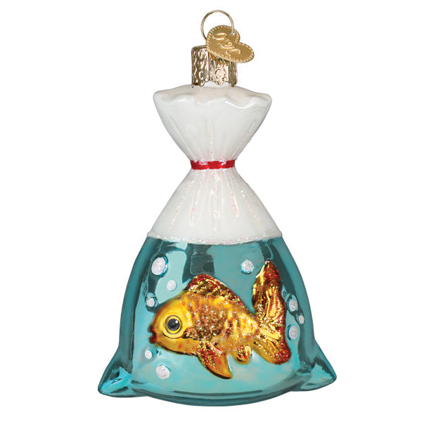 Old World Christmas: Goldfish In A Bag Christmas Ornament
