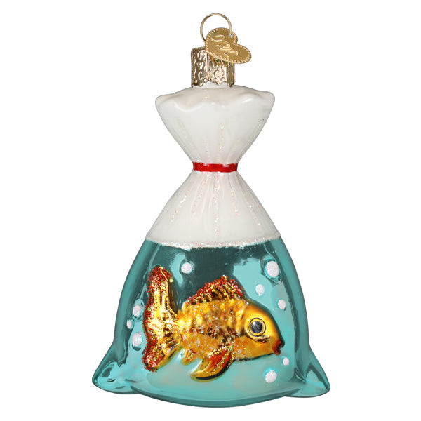 Old World Christmas: Goldfish In A Bag Christmas Ornament