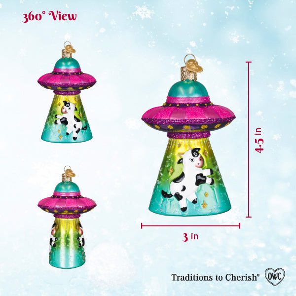 Old World Christmas: Cow Abduction Christmas Ornament