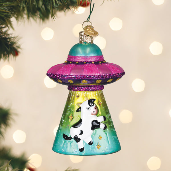 Old World Christmas: Cow Abduction Christmas Ornament