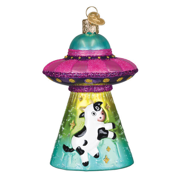 Old World Christmas: Cow Abduction Christmas Ornament