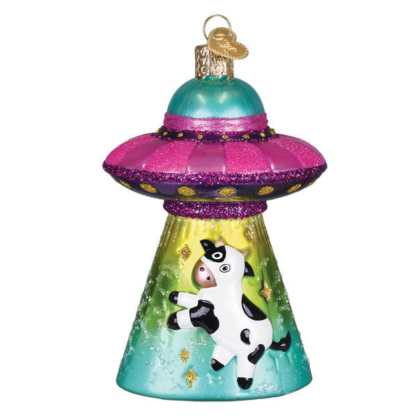Old World Christmas: Cow Abduction Christmas Ornament