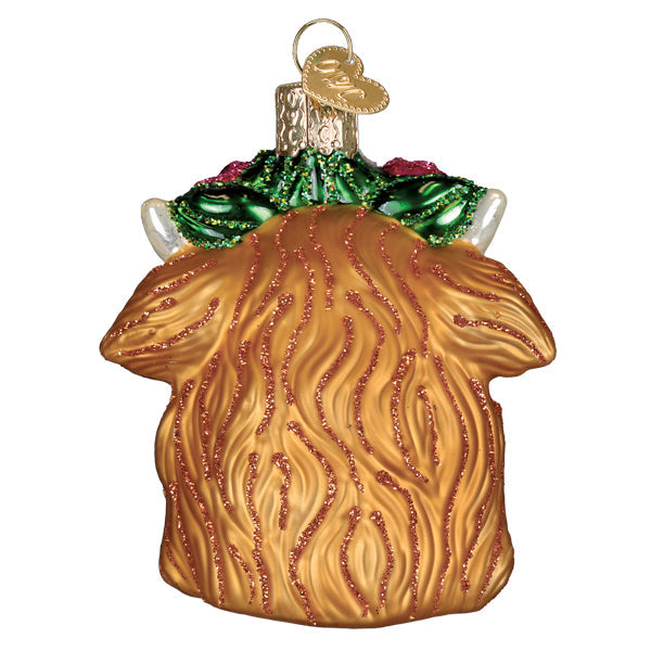 Old World Christmas: Floral Highland Cow Christmas Ornament