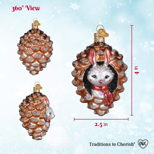 Old World Christmas: Piney Rabbit Christmas Ornament