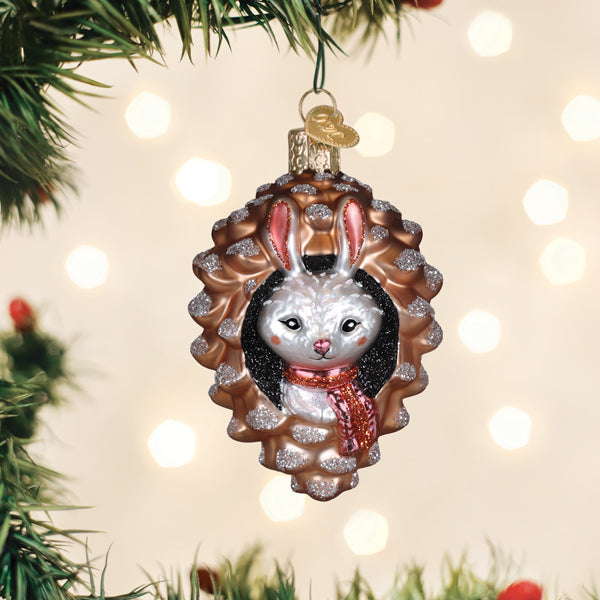 Old World Christmas: Piney Rabbit Christmas Ornament