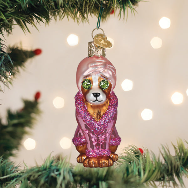 Old World Christmas: Spa Dog Christmas Ornament