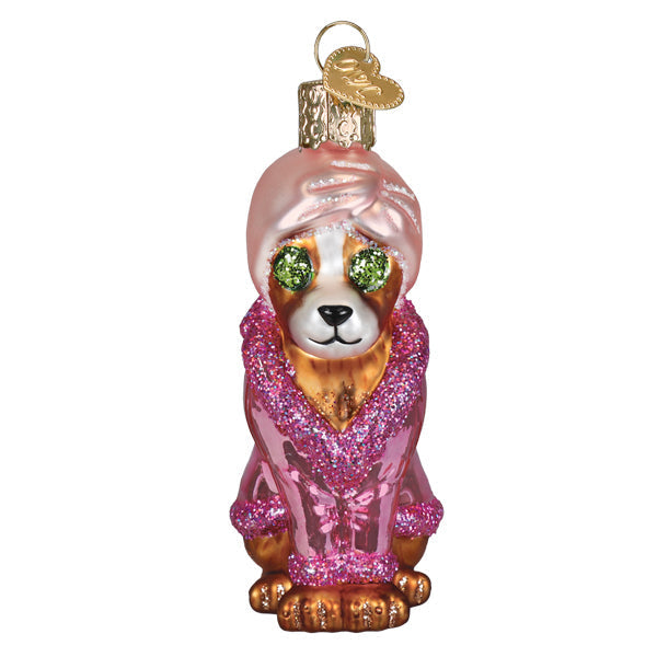 Old World Christmas: Spa Dog Christmas Ornament