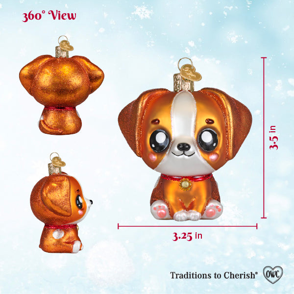 Old World Christmas: Kawaii Dog Christmas Ornament