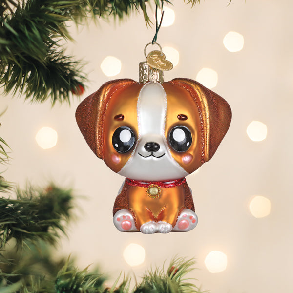 Old World Christmas: Kawaii Dog Christmas Ornament