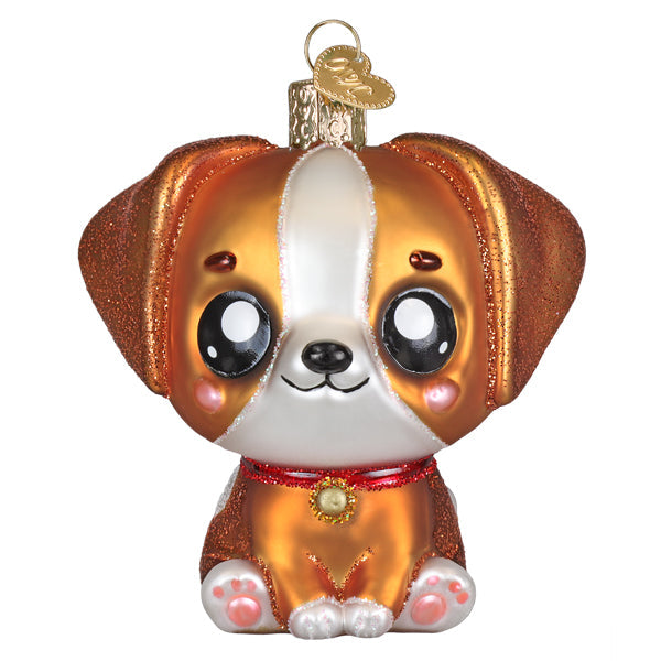 Old World Christmas: Kawaii Dog Christmas Ornament