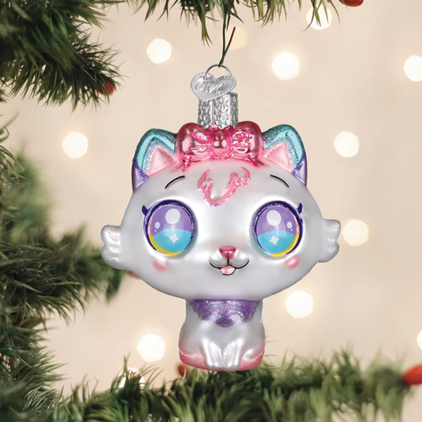 Old World Christmas: Kawaii Cat Christmas Ornament