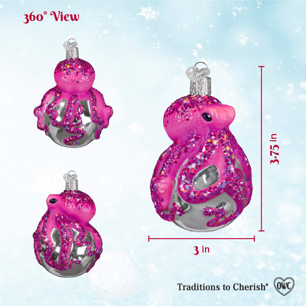 Old World Christmas: Shimmering Octopus Christmas Ornament