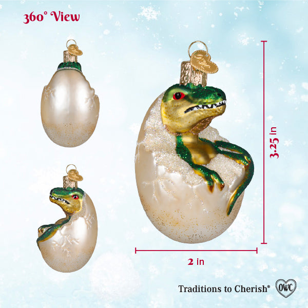Old World Christmas: Baby Dino In Egg Christmas Ornament