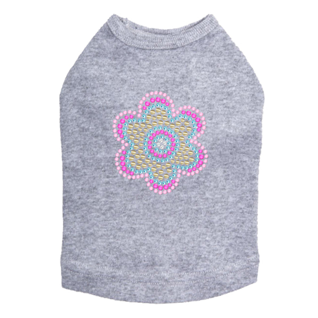 Multicolor Nailhead Flower - Dog Tank