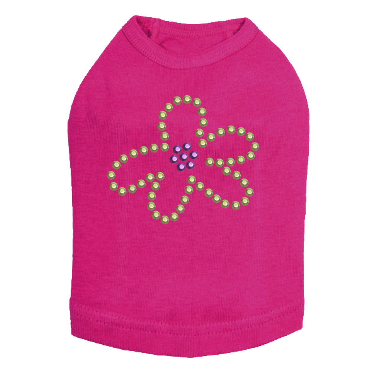 Lime & Purple Flower - Dog Tank