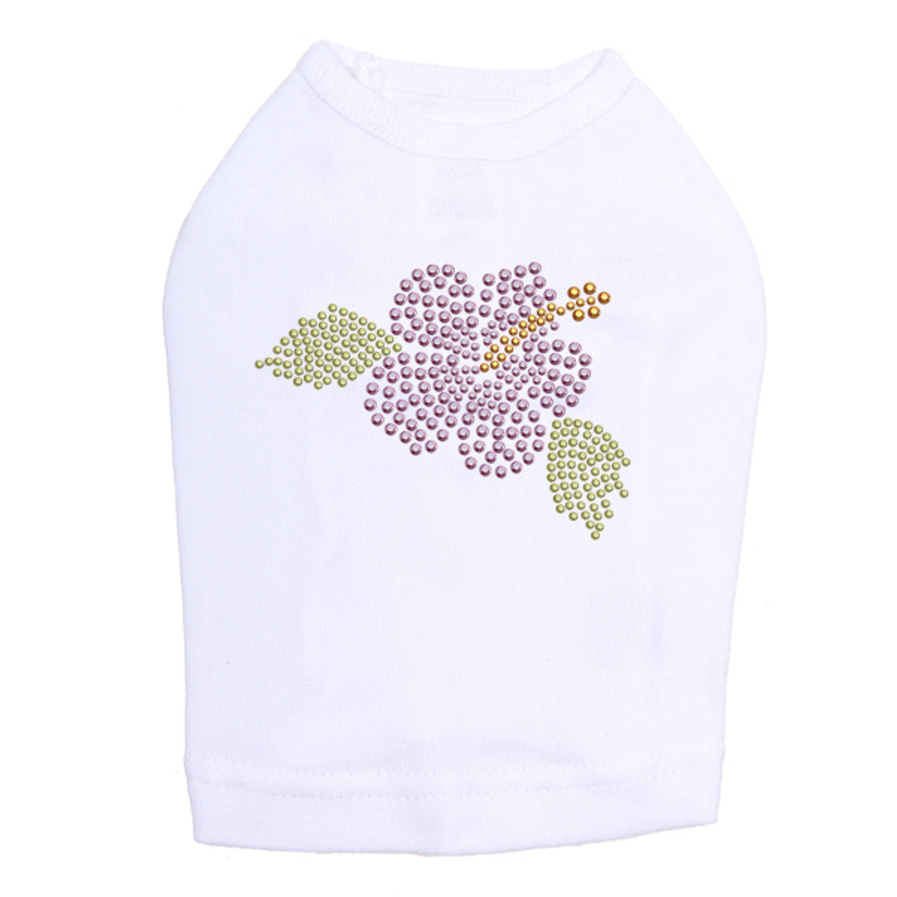 Small Light Pink Hibiscus - Dog Tank