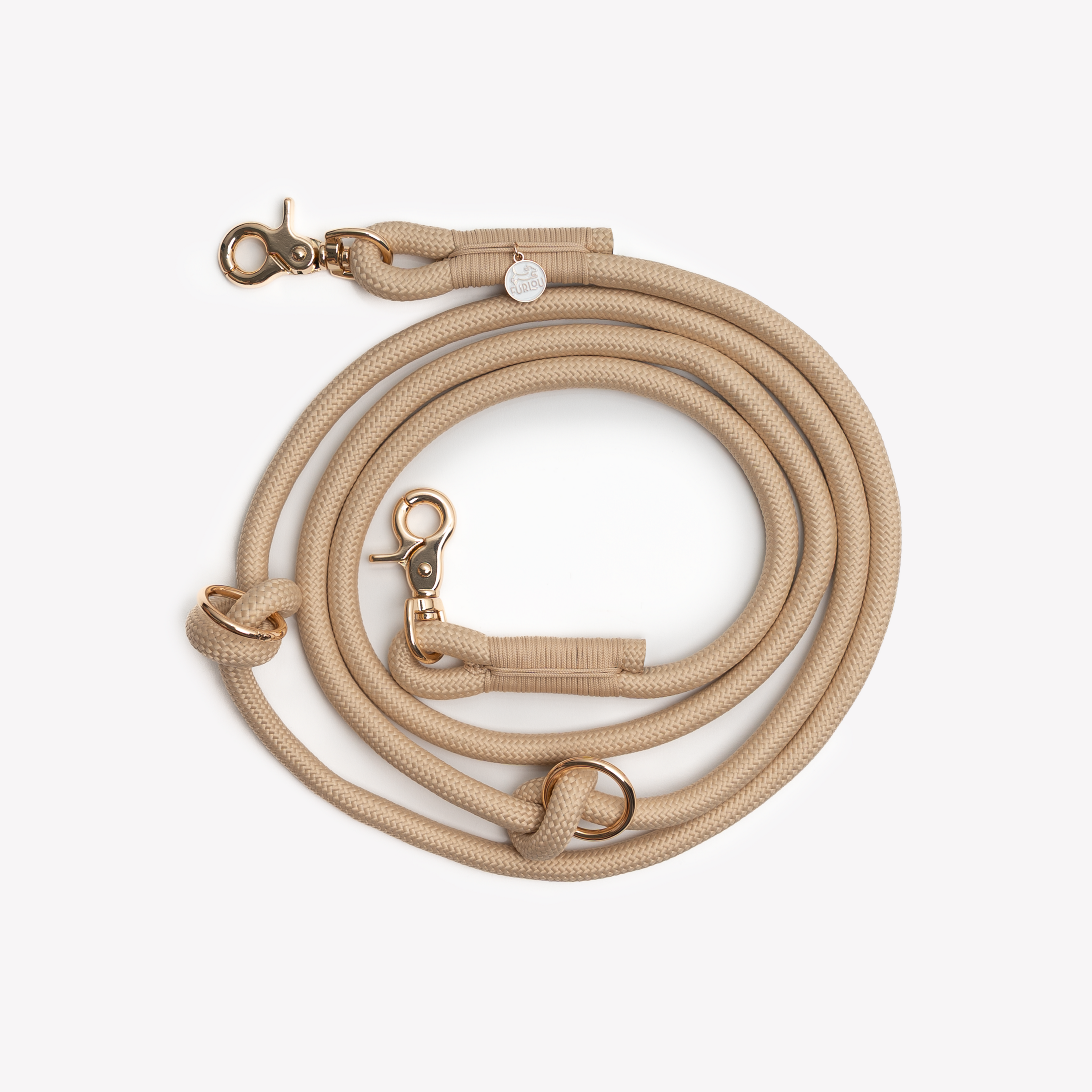 Tan - Hands Free Braided Leash - HT Animal Supply