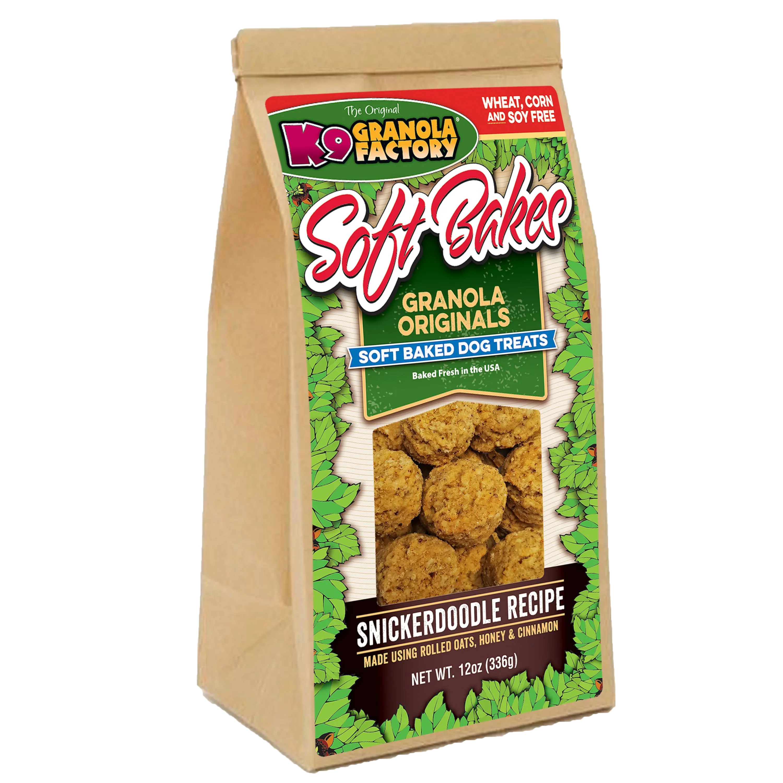 K9 Granola Factory Soft Bakes, Snickerdoodle Recipe Dog Treats (12oz)