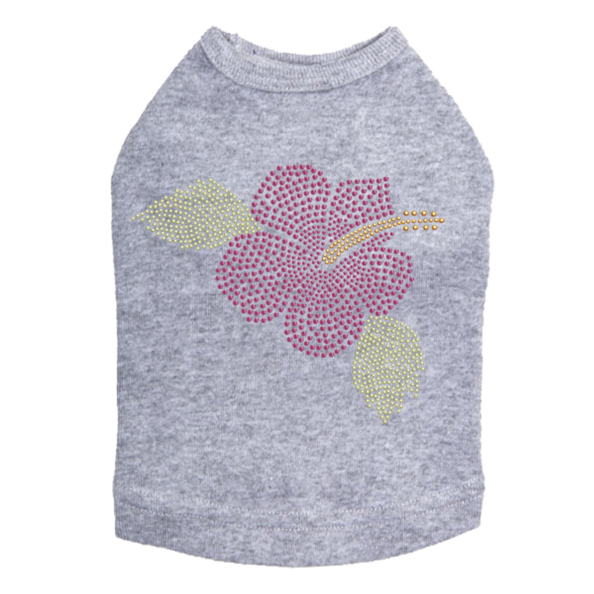 Large Pink Hibiscus - Dog Tank