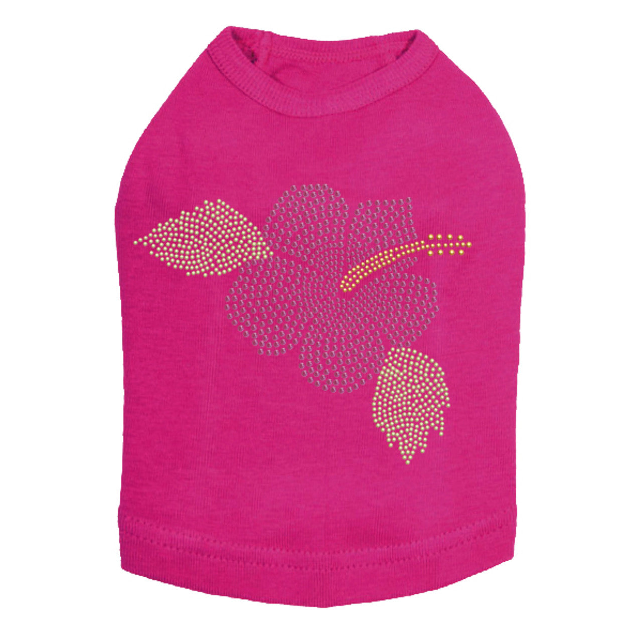 Large Pink Hibiscus - Dog Tank
