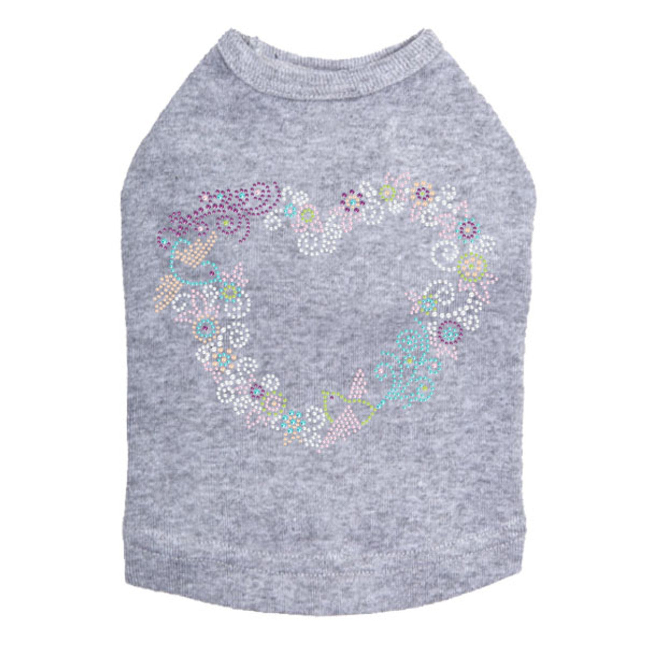 Spring Flower & Bird Heart - Dog Tank