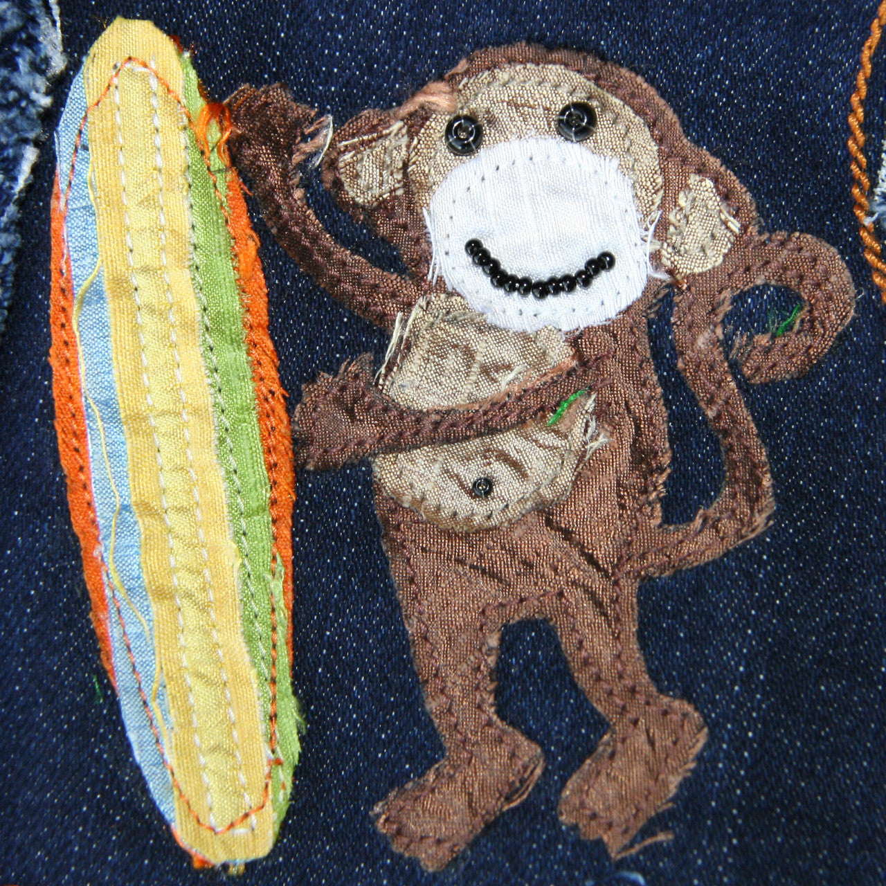 The Lahaina Collection Surfer Monkey Denim Harness Vest