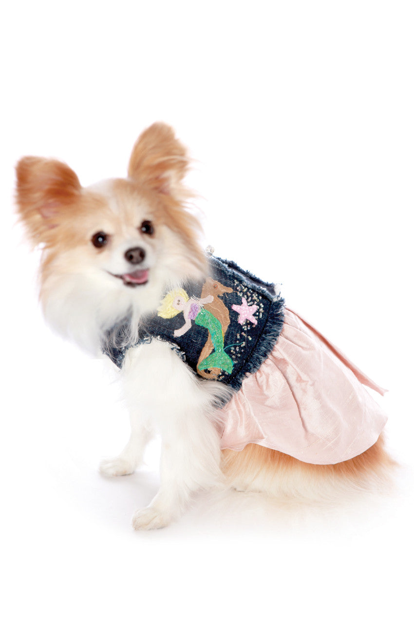 The Izabelle Light Pink Silk Dog Dress