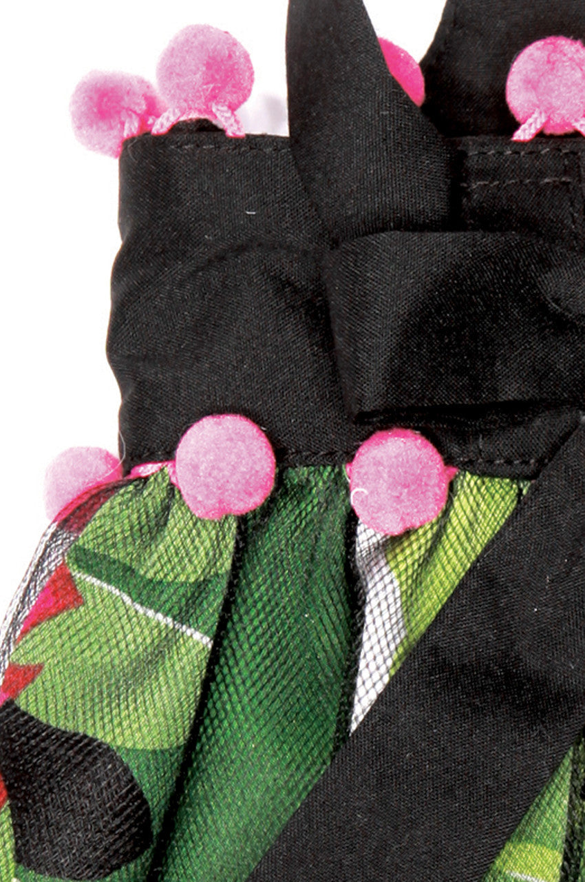 The Sasha Floral with Pom Poms Dog Harness Dress