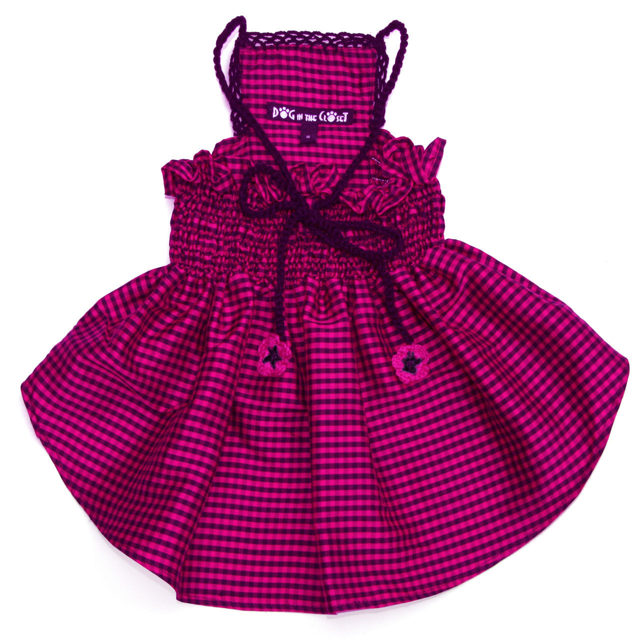 The Lanna Collection - Fuchsia Checked Silk Dress