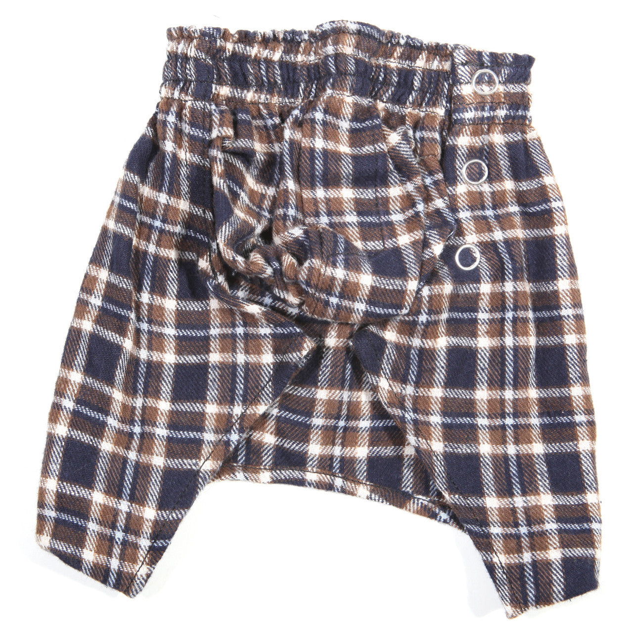 Belly Boxers for Dogs - Blue/Brown Flannel