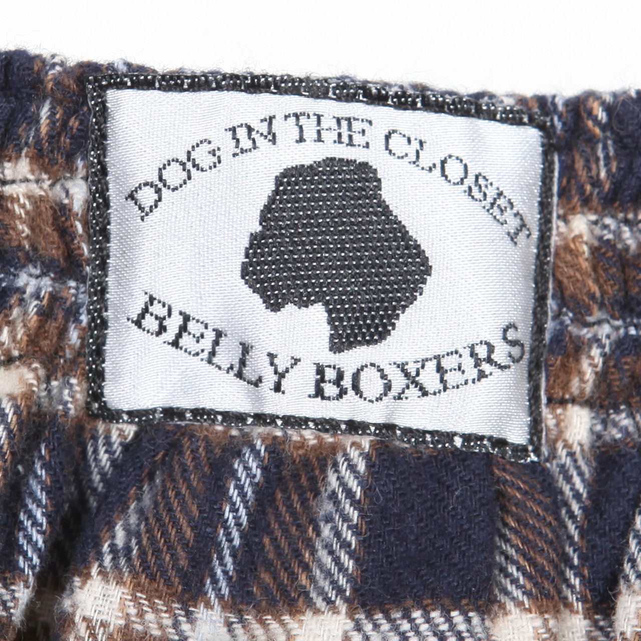 Belly Boxers for Dogs - Blue/Brown Flannel