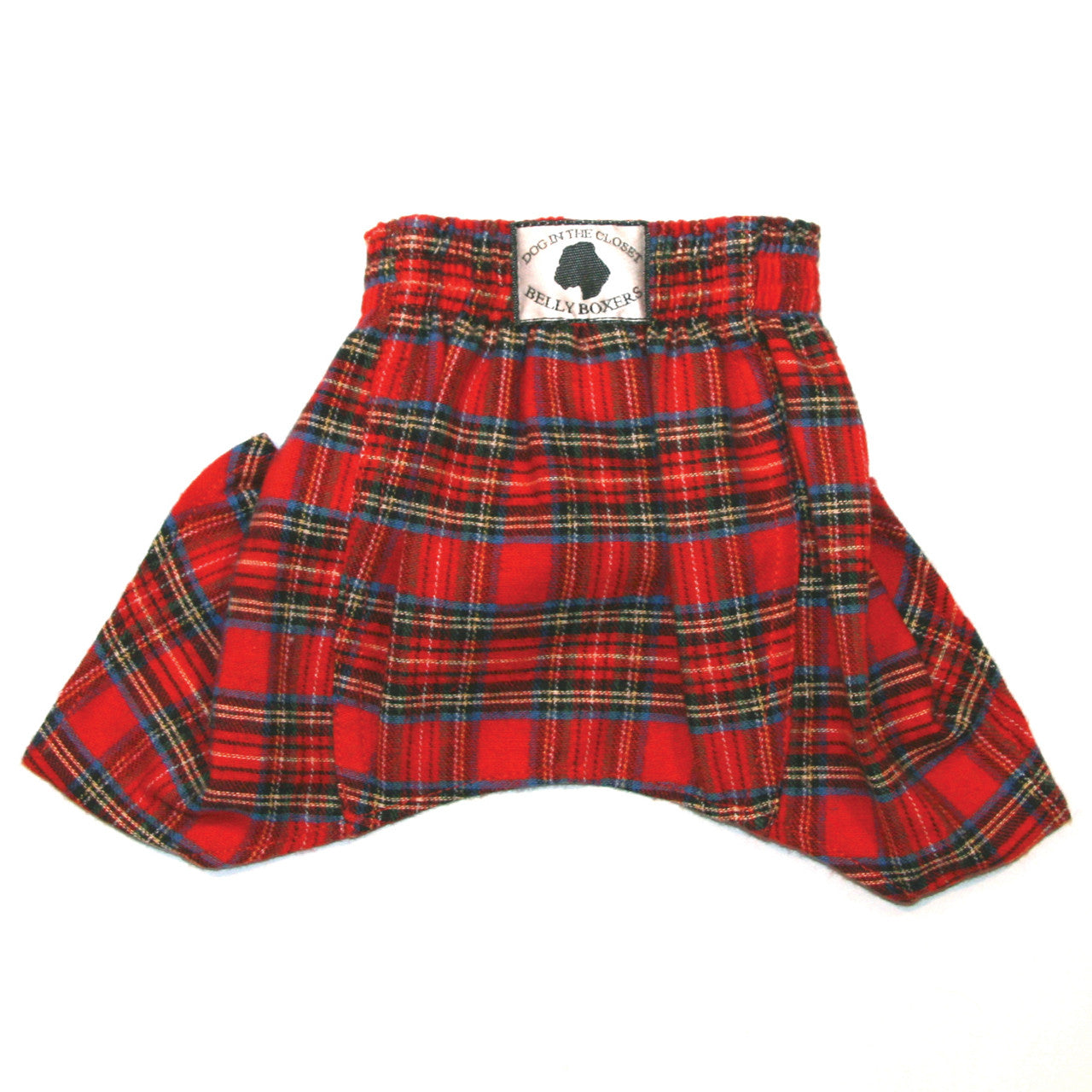 Belly Boxers for Dogs - Red Flannel