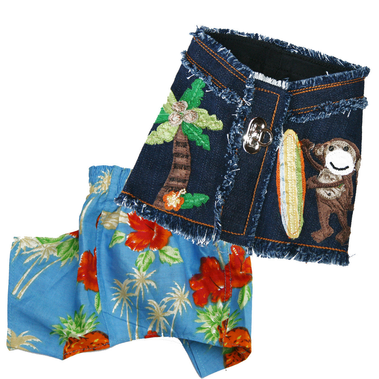 The Lahaina Collection Surfer Monkey Denim Harness Vest