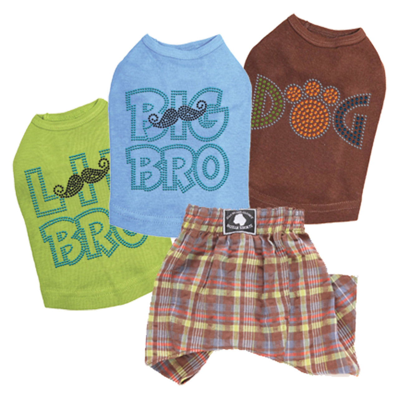 Brown & Lime Seersucker Boxer Shorts for Dogs