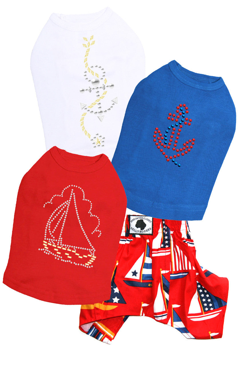 Sailboats Belly Boxers for Dogs