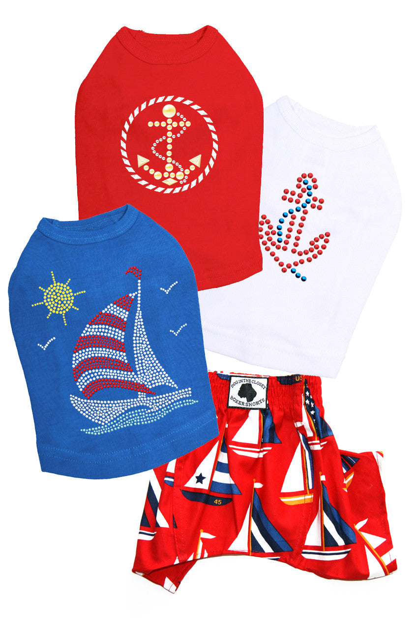 Sailboats Boxer Shorts for Dogs