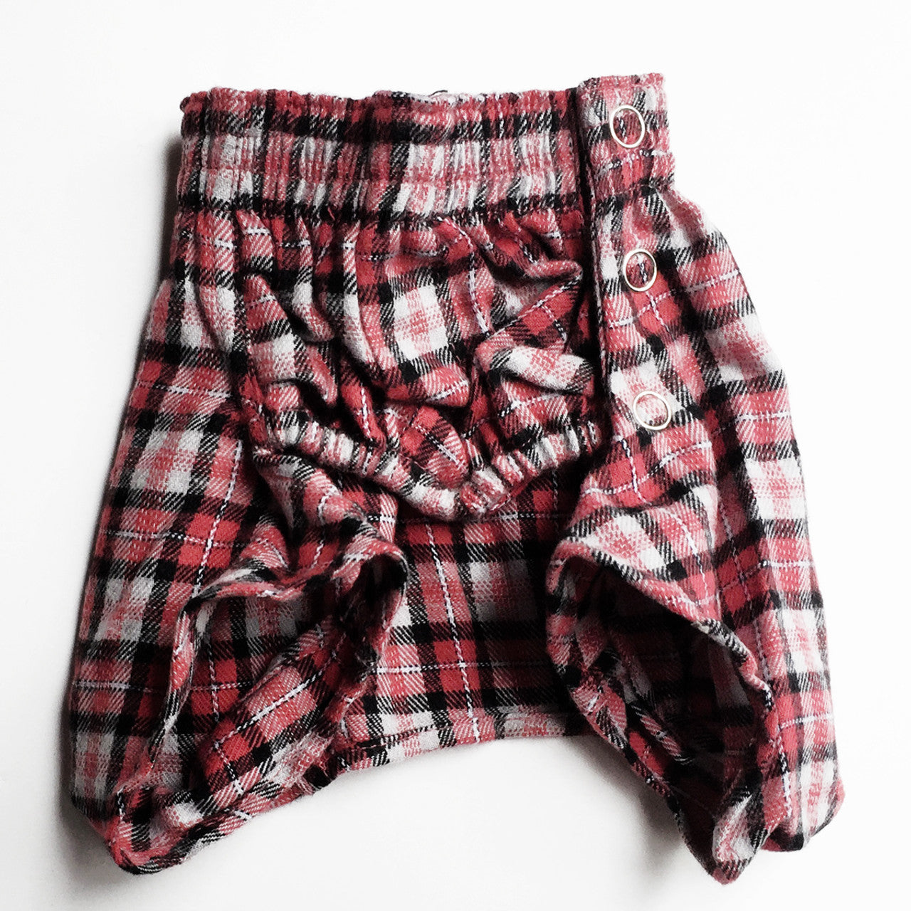 Gray, Red, & Black Plaid Flannel Belly Boxer Shorts for Dogs