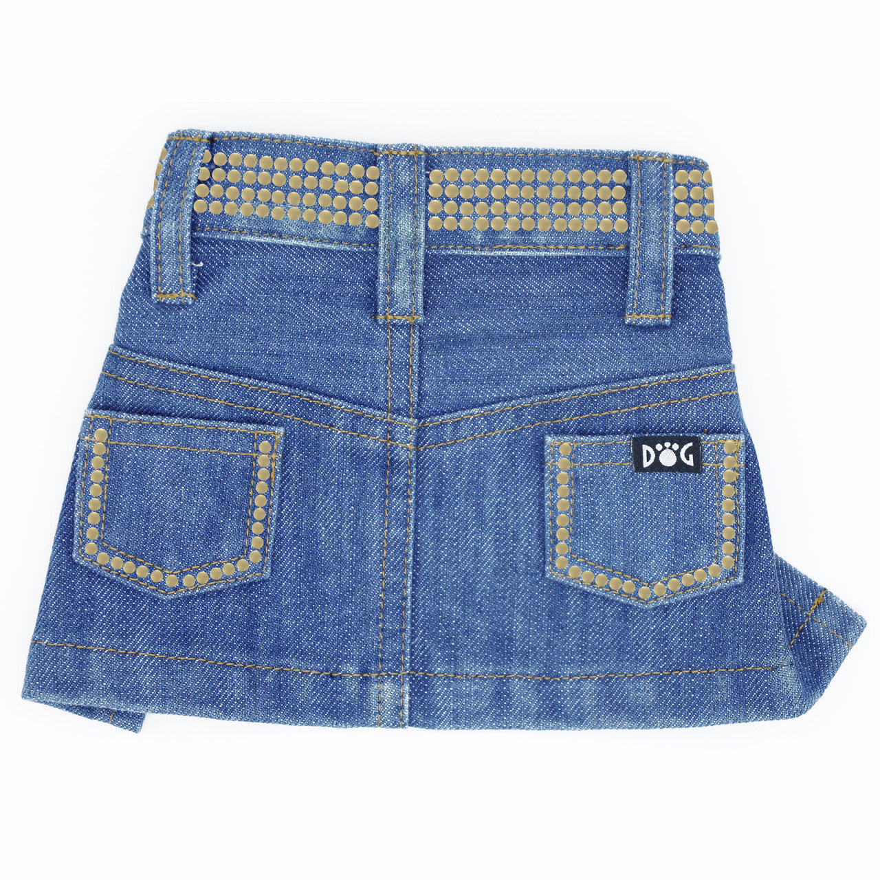 Jane Denim Skirt with Gold Nailheads