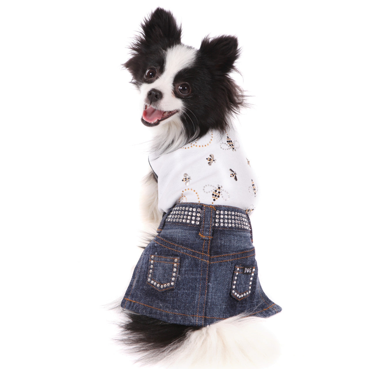 Jane Denim Skirt with Rhinestones