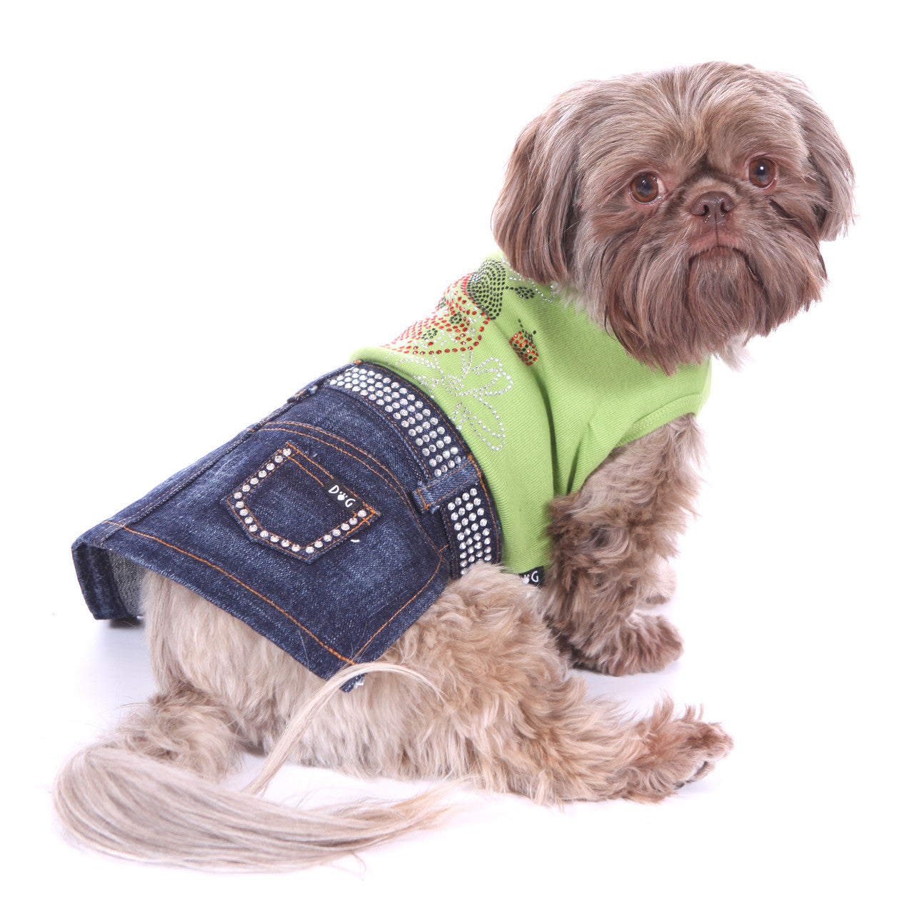 Jane Denim Skirt with Rhinestones