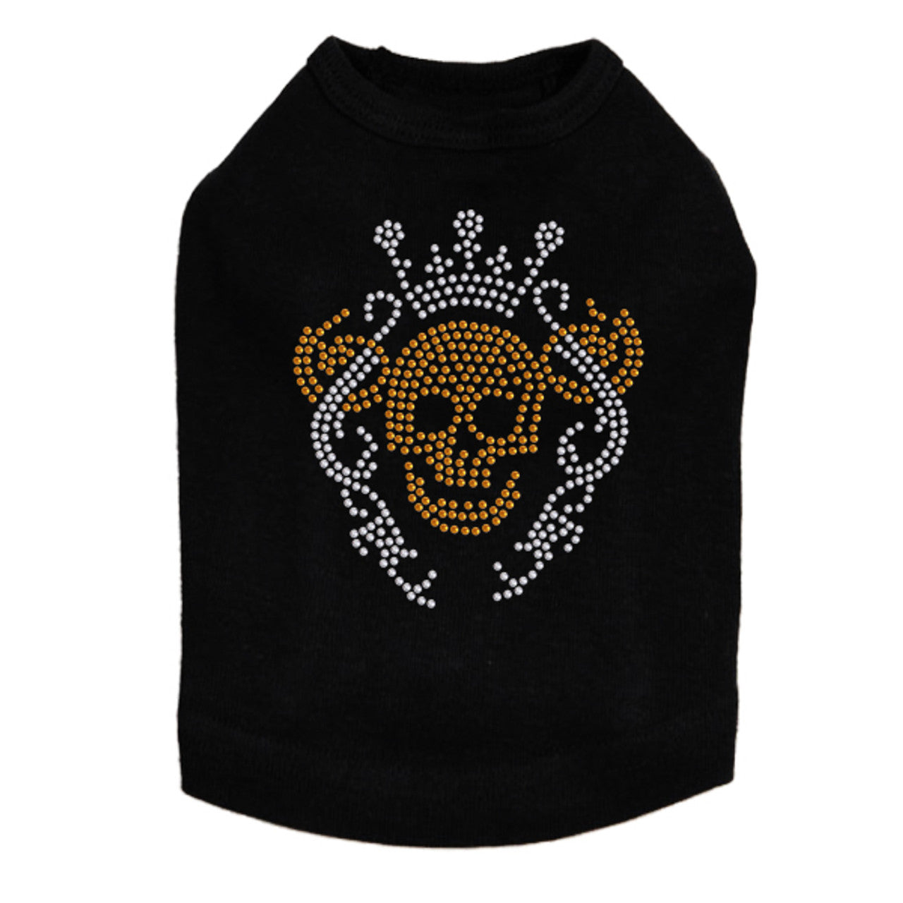 Gold Skull with Crown - Dog Tank