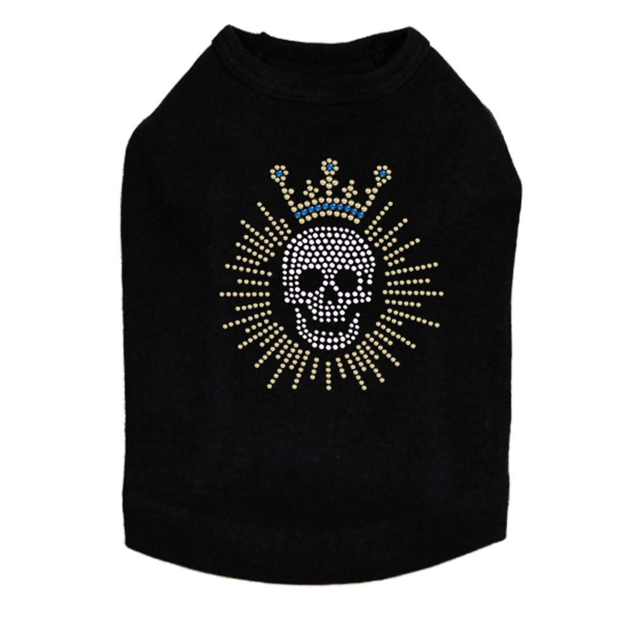 Skull with Austrian crystal Crown - Dog Tank
