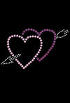 Pink & Purple Hearts with Arrow - Womens T-shirt
