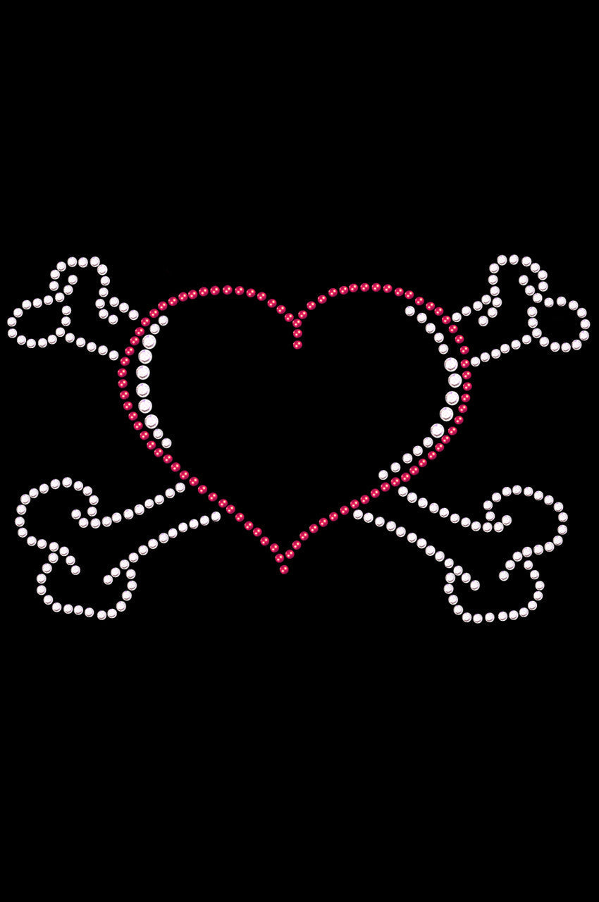 Heart with Cross Bones - Womens T-shirt