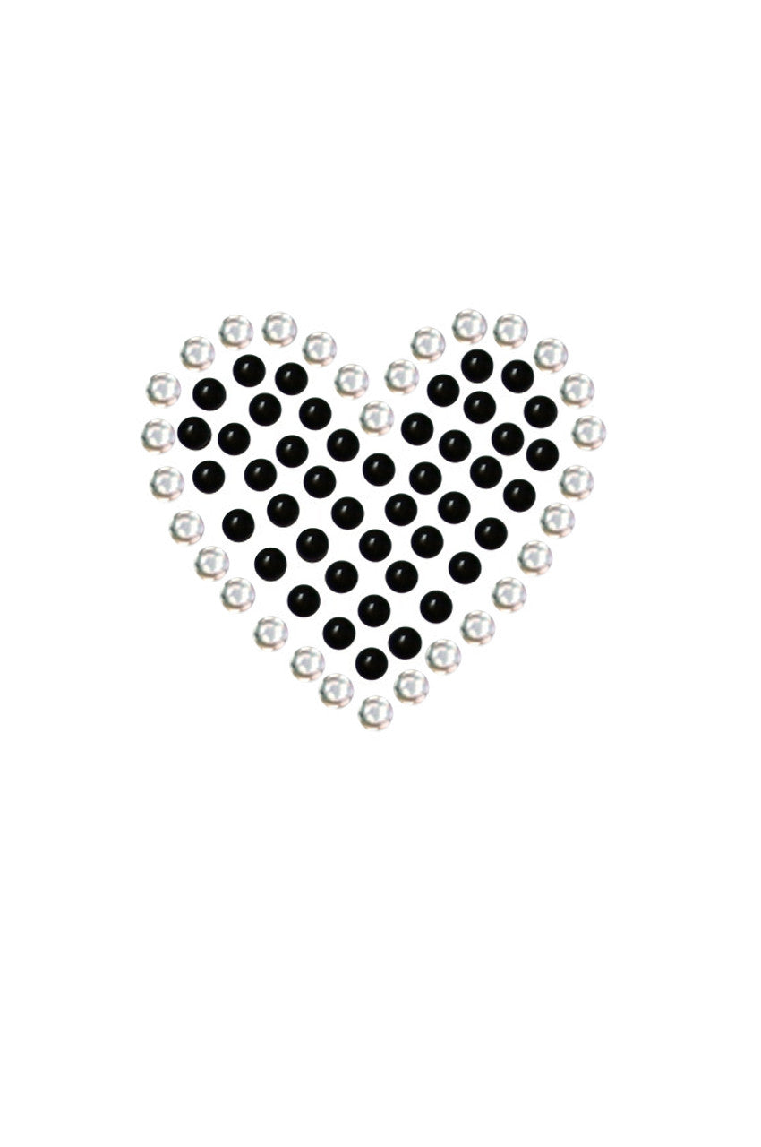 Black Rhinestone Heart - Womens T-shirt