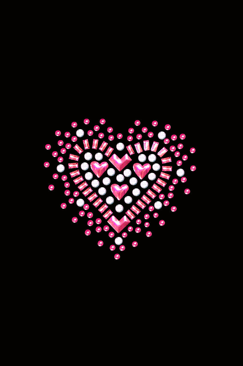 Pink Austrian crystal Heart - Womens T-shirt