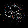 Three Hearts with Multicolored Studs - Women's T-shirt