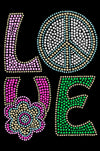 Love with Peace Sign & Flower - Womens T-shirt