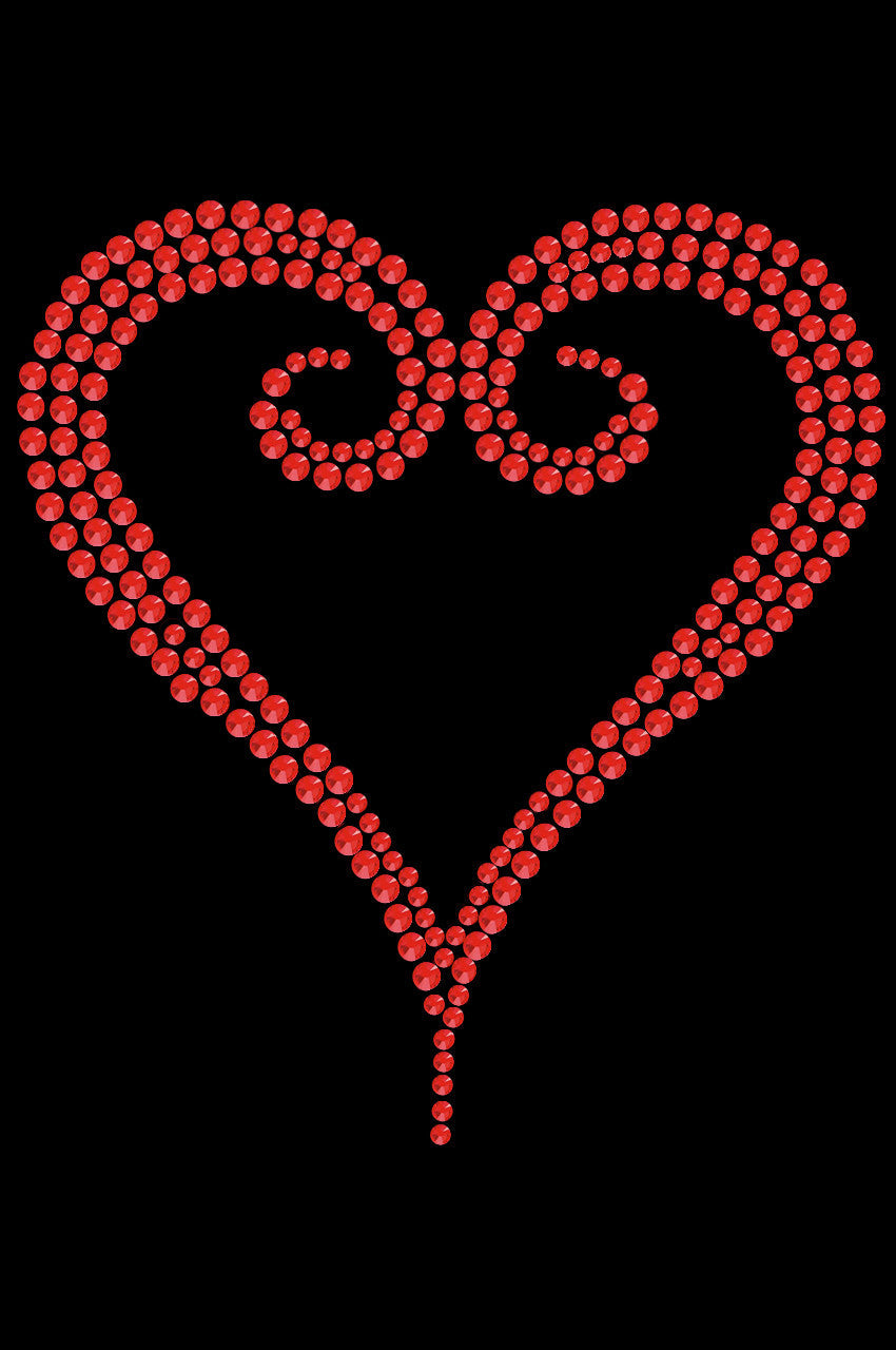 Red Rhinestone Heart - Womens T-shirt